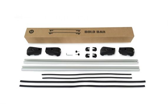 Перемычки на обычные рейлинги под ключ Bold Bar V1 (2 шт) Черные для BMW 5 серия E-39 1996-2003 гг | Зображення 9
