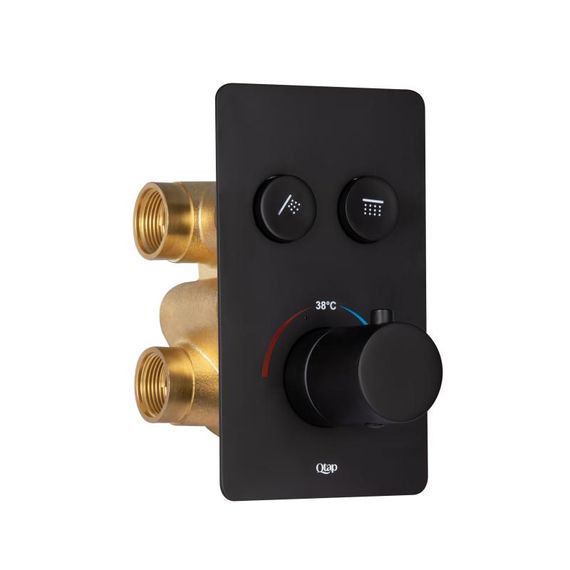 Змішувач для душу Qtap Votice термостатичний прихованого монтажу QTVOT6442T105NKB Black Matt