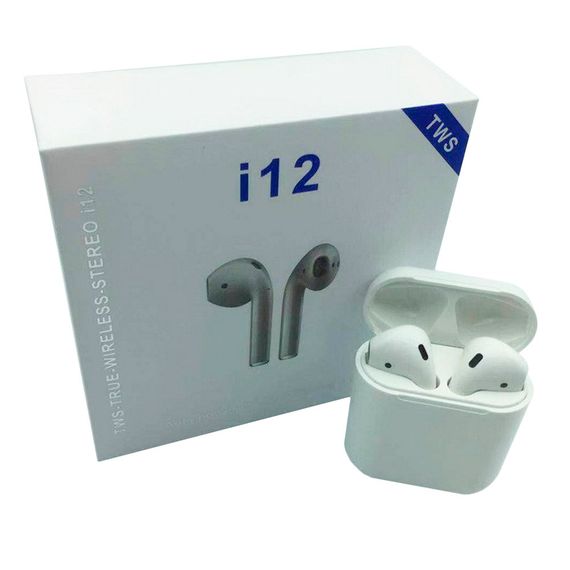 Навушники AirPods i12 BT з сенсором Bluetooth бездротові навушники - вкладиші в зарядному кейсі | Зображення 1