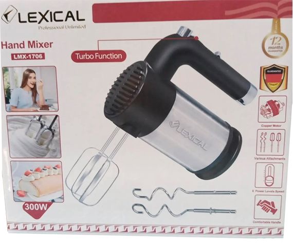 Міксер ручний на 5 швидкостей Lexical LMX-1706 сріблясто-чорний 300W (LMX-1706_374) | Зображення 5