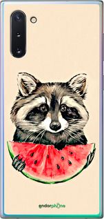 Чохол на Samsung Galaxy Note 10 Єнотик з кавуном "4605u-1718-2448"