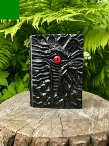 Блокнот A5 з епоксидної смоли "Чорне Око Дракона" — фантазійний записник ручної роботи