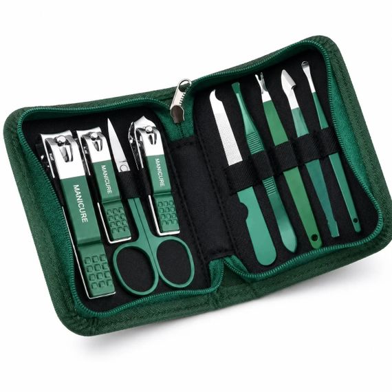 Маникюрный набор AND ES-09A 9 предметов • Маникюрно-педикюрный набор 9PCS Nail Clipper из нержавеющей стали в дорожном футляре