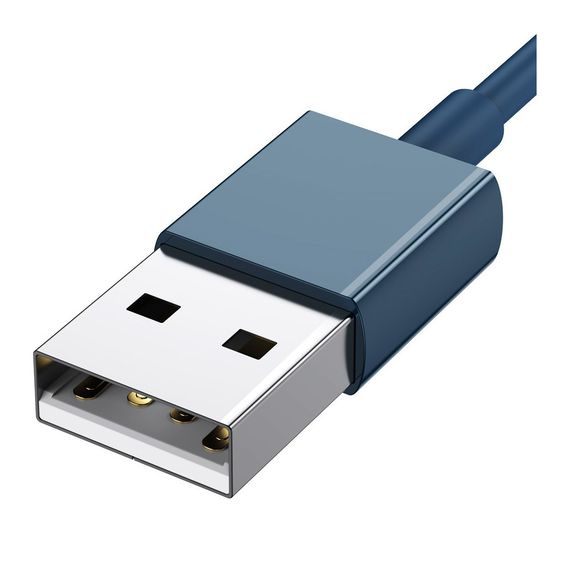 Дата кабель USB 2.0 AM to Lightning + Micro 5P + Type-C 1.5m 3.5A blue Baseus (CAMLTYS-03) | Зображення 3