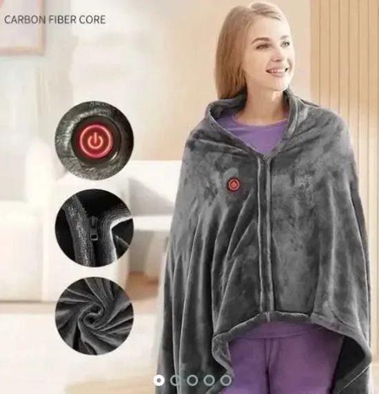 Электроодеяло Плед с подогревом (155*80) Electric Heating Shawl Blanket USB | Зображення 8