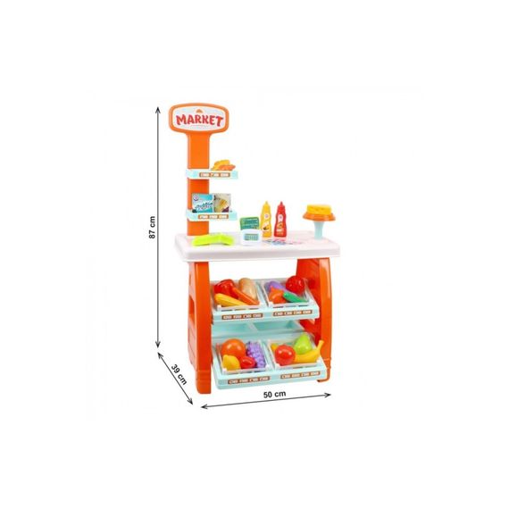 Ігровий дитячий набір "Маркет" 0730TXK прилавок з полицями, кошик, різні продукти | Зображення 5