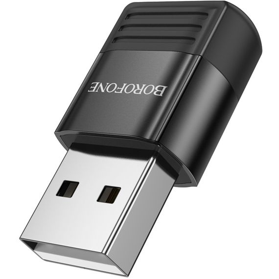 Перехідник Borofone BV18 USB male to Type-C female USB2.0 Black | Зображення 1