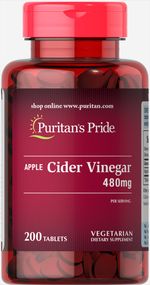 Яблучний оцет Puritan's Pride Apple Cider Vinegar 480 mg 200 Tabs