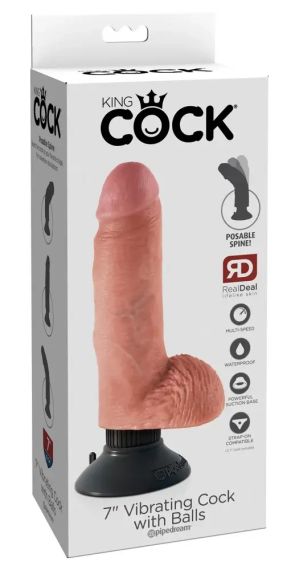 Вібратор King Cock з мошонкою, що знімається, і присоскою (13,3 см) Sex Aura | Зображення 2