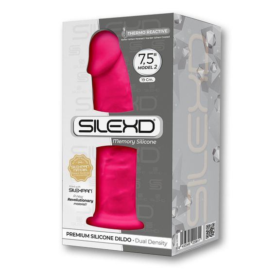 Фалоімітатор подвійної щільності Silexd Model 2 (7'5") ZM01 на присосці, рожевий sexstyle | Зображення 1