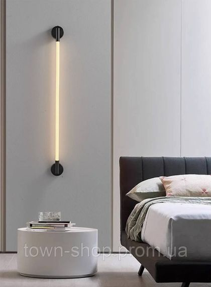 Бра настенное LED WM24/600-k Черный 7х10х80 см. | Зображення 1