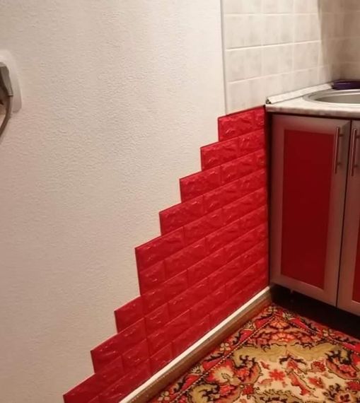 3D панель декоративний цегла 70*77*0,7 см самоклеющі Шпалери цегла Червона Самоклейка 3Д | Зображення 2