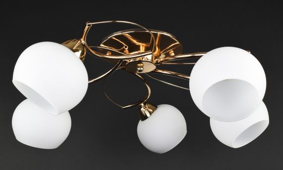 Люстра стельова на 5 лампочок 27302 Золото 22х55х55 см. | Зображення 2