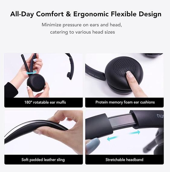 Bluetooth-гарнитура Nuroum Bluetooth Wireless Headset AW-HP31S Беспроводная гарнитура с микрофоном | Зображення 4