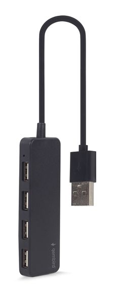 Хаб на 4 порти USB 2.0 UHB-U2P4-06, пластик, чорний | Зображення 1
