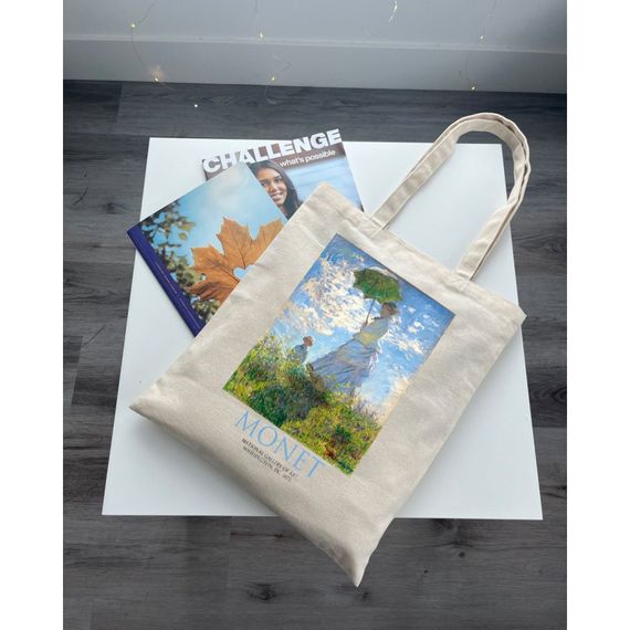 Екошопер BookOpt ВК4087 MONET Жінка з парасолькою бежевий | Зображення 4