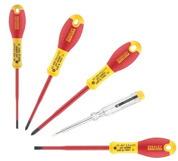 Набір з п’яти ізольованих викруток Stanley FatMax для електриків VDE 1000V (XTHT0-62692)