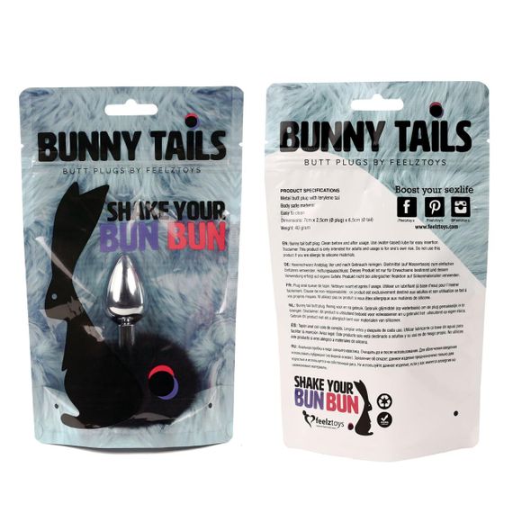 Анальна пробка FeelzToys - Bunny Tails Butt Plug Black Sex Aura | Зображення 2