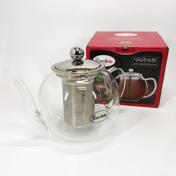 Заварювальний чайник Con Brio 1 л CB-6310, Чайник самовар скляний, Ексклюзивні чайники для заварювання. | Зображення 9