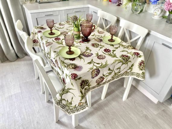 Скатертина гобеленова ARTICHOKE Limaso, 137x220, Прямокутна, Квітковий, Без люрексу, 60% поліестер, 24% бавовна, 16% акрил, Гобелен | Зображення 6