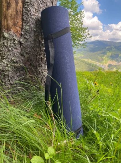 Килимок для йоги та фітнесу PowerPlay 4150 TPE Premium Performance Mat Синій (183x61x0.6) (PP_4150_Blue) | Зображення 5