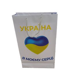 Пакет подарунковий "Патріотичний" 5044 кольоровий, великий вертикальний 39 х 25 х 8см Вид 5