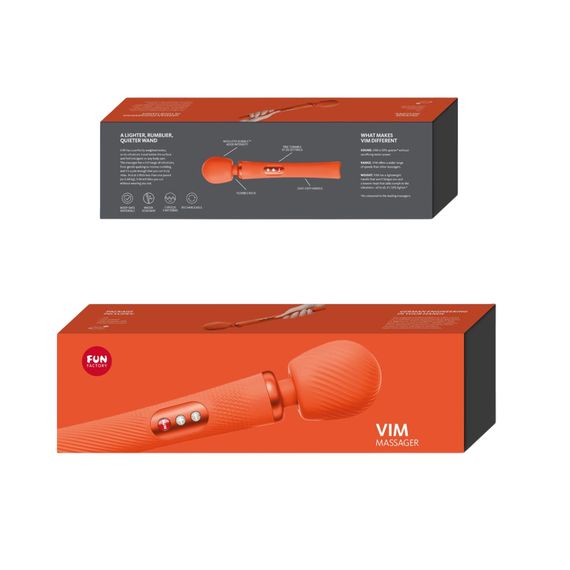 Вібромасажер Fun Factory VIM Vibrating Wand sunrise orange, суперпотужний та легкий, до 6 годин роботи | Зображення 7