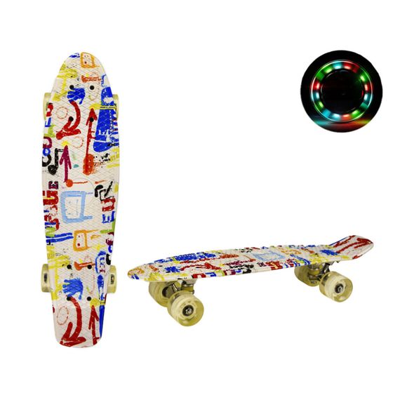 Скейт "Пенни борд" Bambi SC20415 колеса со светом, принт, 56 см | Зображення 1