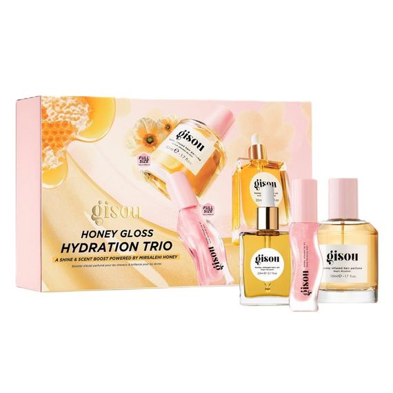 Набір Gisou Honey Gloss Hydrating Trio (hair oil, hair parfume, lip oil watermelon)