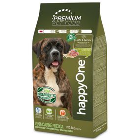 Корм happyOne Premium Dog Light&Senior Fresh Meat сухий для малоактивних та літніх собак усіх порід 15 кг