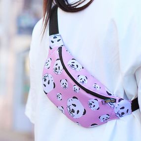 Сумка на пояс бананка Bumbag Панда 27x16 см (BB_20J007_BL)