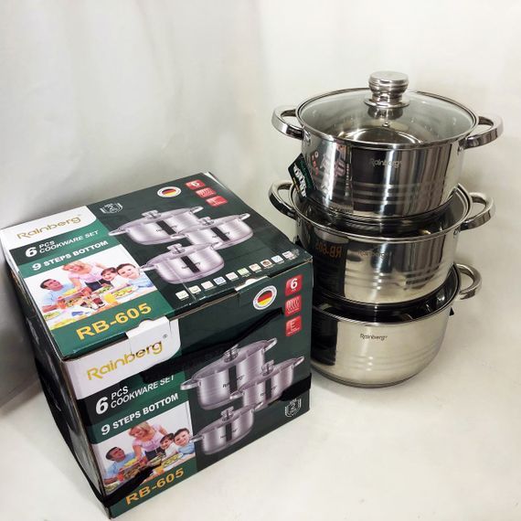 Набор посуды для дома Rainberg RB-605 8 шт, Сборный набор кастрюль, Комплект кастрюль XT-70