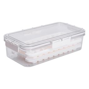 Контейнер для заморозки льоду з кришкою 72 відсіку 30.5х16х7.5 см харчовий контейнер пластиковий Бежевий HP-27-9