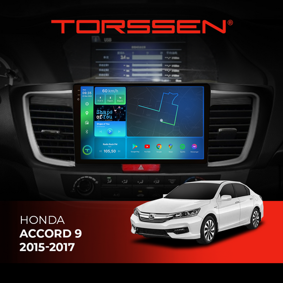 Штатна магнітола Torssen 2K Honda Accord 9 2015-2017 F106128 4G Carplay DSP