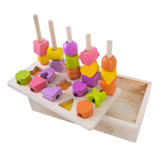 Дитяча дерев’яна іграшка "Пірамідка-сортер" C9407, 8 карток | Зображення 3