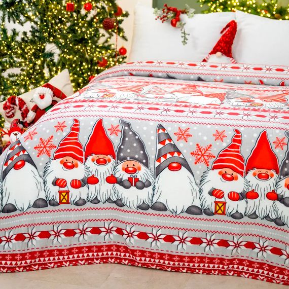 Плед фліс Новогодние гномики 150x200 см Love You | Зображення 1