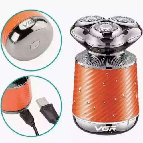 Электробритва VGR 3 в 1 V-391 ORANGE, 3 насадки, IPX7, индикатор заряда батареи | Зображення 1