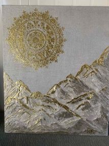 🏔✨ Інтер’єрна картина “Золоті гори” 50×40 см ✨🏔