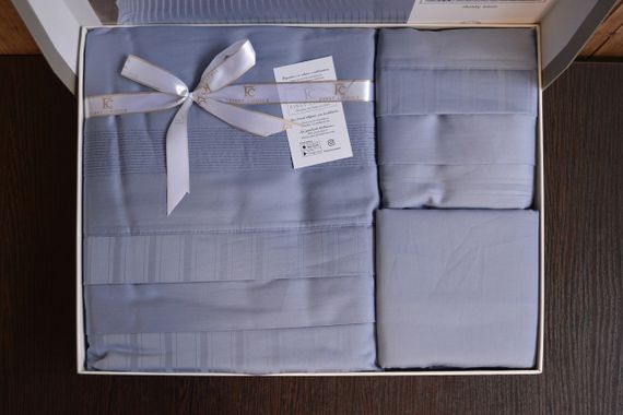 Комплект постільної білизни First Choice Deluxe Satin 200х220 New Trend Dusty Blue | Зображення 5