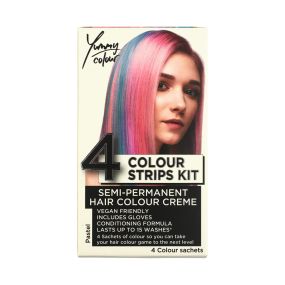 Краска для волос из 4 цветных полосок Пастель YUMMY COLOUR 4 COLOUR STRIPS KIT Pastel Stargazer