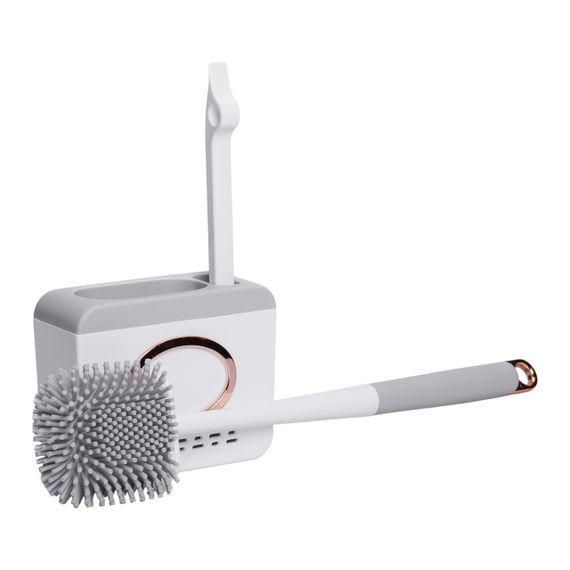 Комплект аксесуарів для туалету з підставкою 13×5.5×42 (см) Сірий HP-35015-48G | Зображення 3