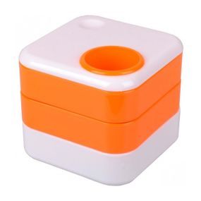 Стакан для ручек 568 пластиковый 10х10х9 см Оранжевый