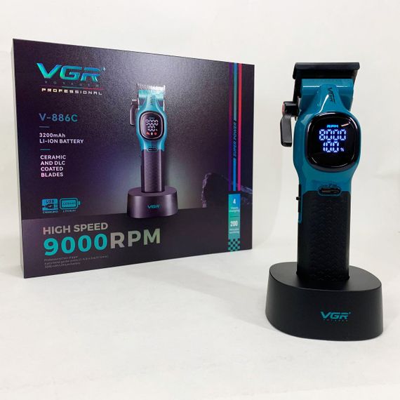 Набір машинок для стрижки VGR V-886C BLUE, Чоловічий тример для окантовки Домашні машинки стрижки AU-84 | Зображення 5