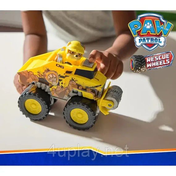 Paw Patrol Rescue Wheels Спасательный бульдозер с водителем Крепыш серии Мега колеса Щенячий патруль Оригинал | Зображення 7