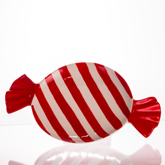 Новорічна тарілка з порцеляни у формі цукерки  Ø15,5 см CR-1-25 | Зображення 1