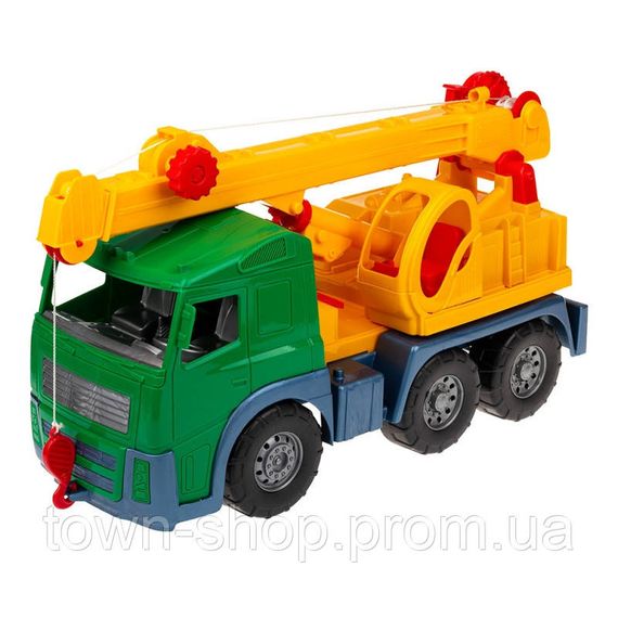 Игрушечная машинка Кран 0572 с выдвижной стрелой  Зеленый