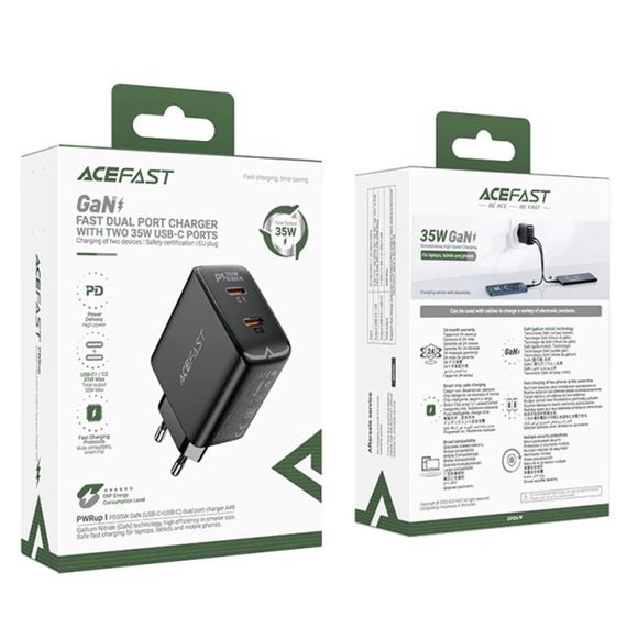 МЗП Acefast A49 PD35W GaN (2USB-C) Black | Зображення 4