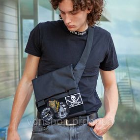 Тактичні сумки через плече чоловічі, Сумка через плече чоловіча плетена, Тактична сумка з шевроном HN-17