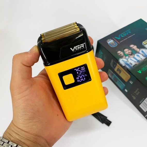 Електробритва портативна чоловіча VGR V-357 професійна бритва Шейвер. Колір: жовтий | Зображення 4