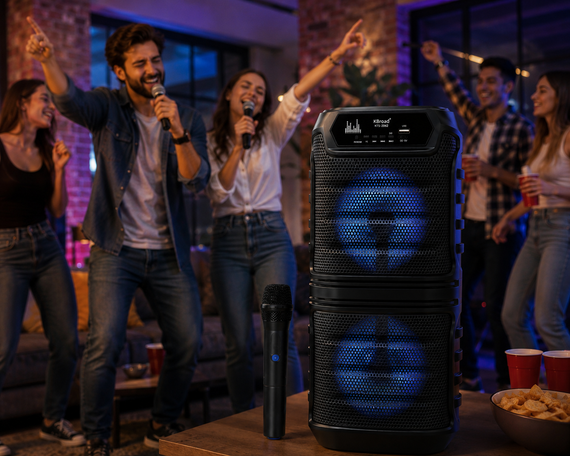 Колонка KTS-2060 / Bluetooth-акустическая система с двумя 6,5 дюймовыми динамиками / Колонка с RGB-подсветкой | Зображення 3